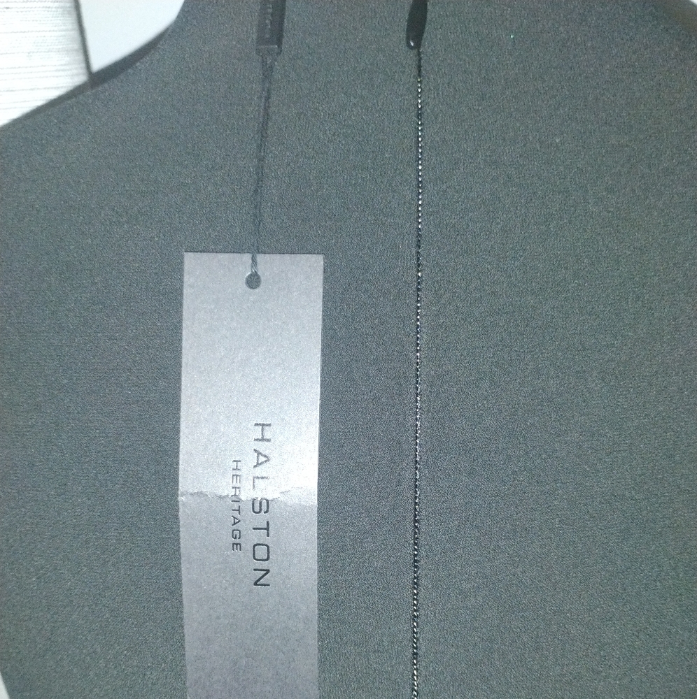 Halston Heritage Cut-out Bonded Crepe Dress in Black Sz 12 NWT - Picture 13 of 15